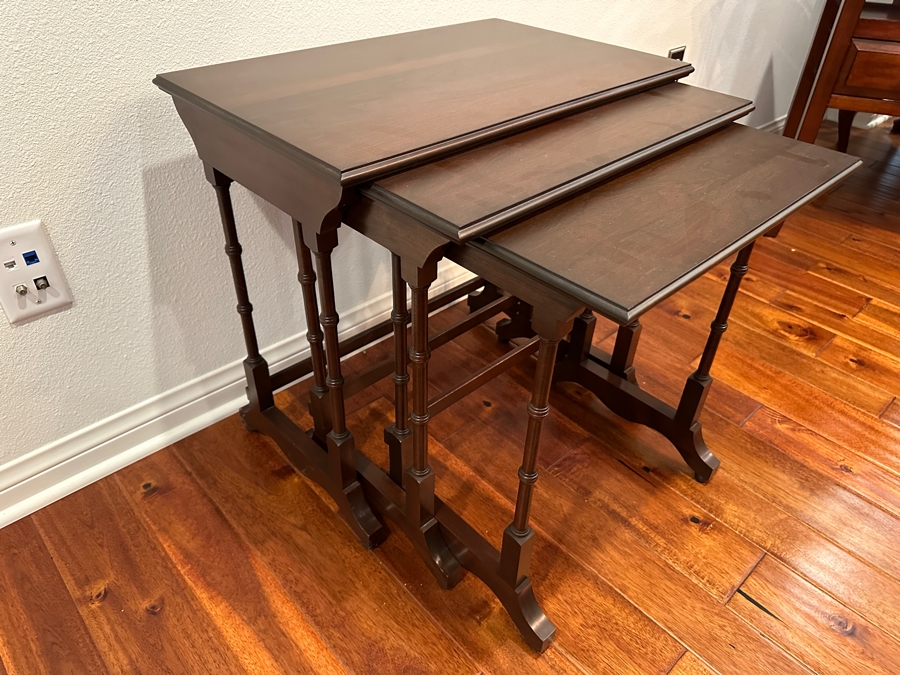 (3) Ethan Allen Georgian Court Wooden Nesting Tables Estimate $500 [Photo 7]