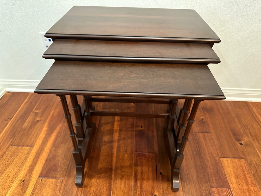 (3) Ethan Allen Georgian Court Wooden Nesting Tables Estimate $500 [Photo 5]