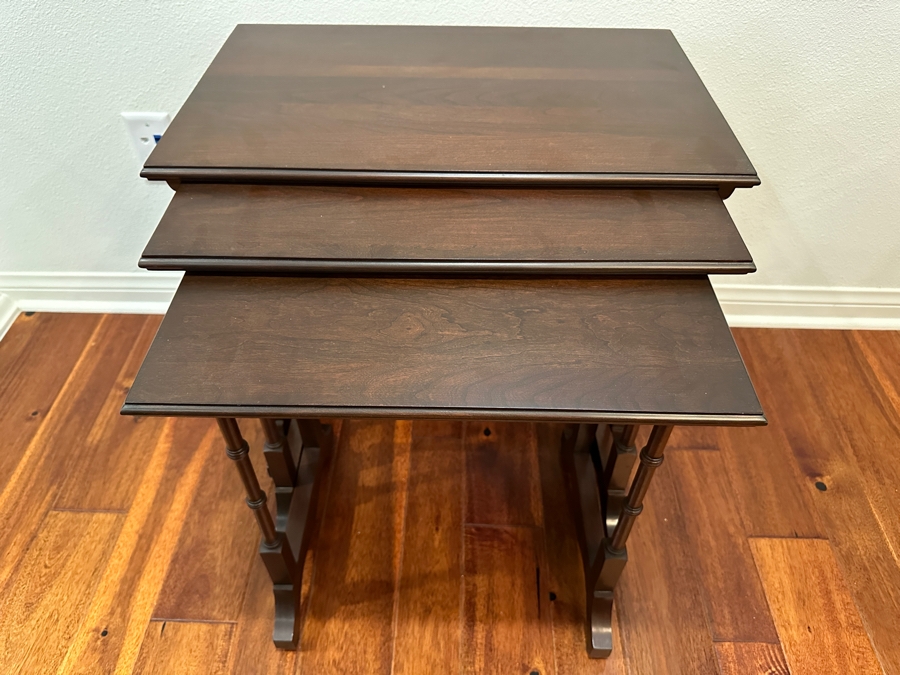 (3) Ethan Allen Georgian Court Wooden Nesting Tables Estimate $500 [Photo 6]