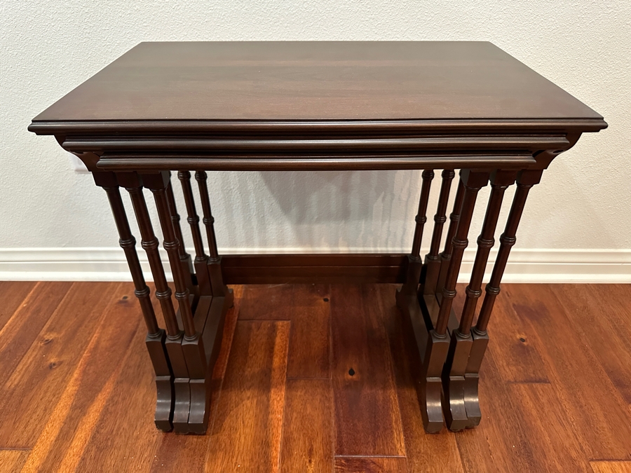 (3) Ethan Allen Georgian Court Wooden Nesting Tables Estimate $500 [Photo 3]