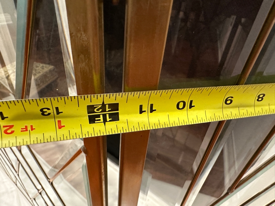 Bevel Clear Glass Folding Fireplace Screen Handmade By TMI Three Mountain International 51W X 34H Retails $750 [Photo 6]