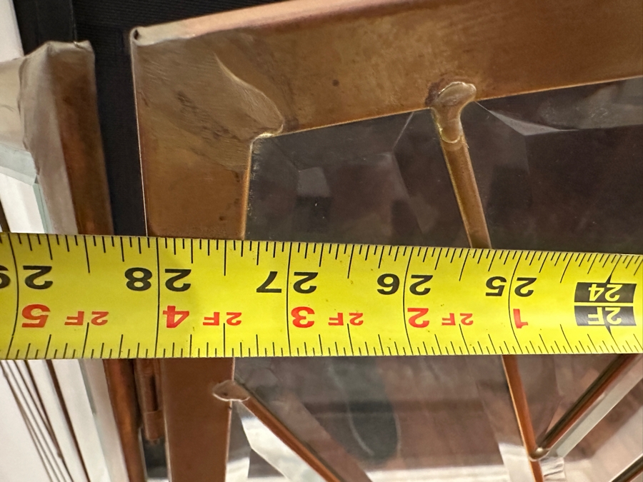 Bevel Clear Glass Folding Fireplace Screen Handmade By TMI Three Mountain International 51W X 34H Retails $750 [Photo 5]