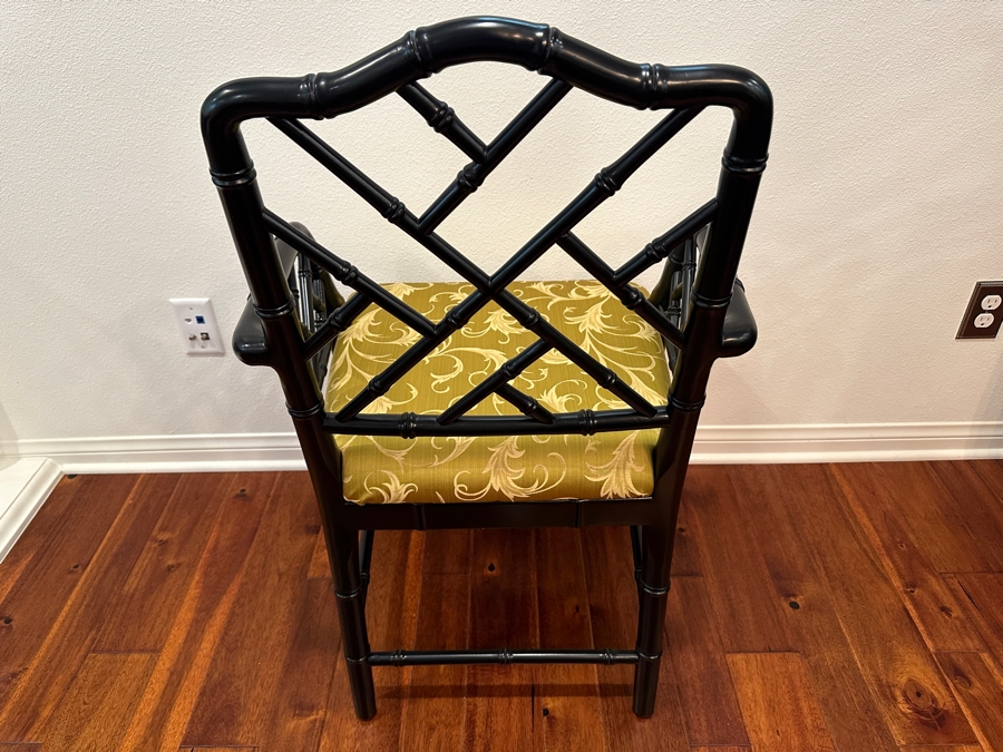 Ballard Designs Hollywood Regency Faux Bamboo Wooden Armchair [Photo 7]