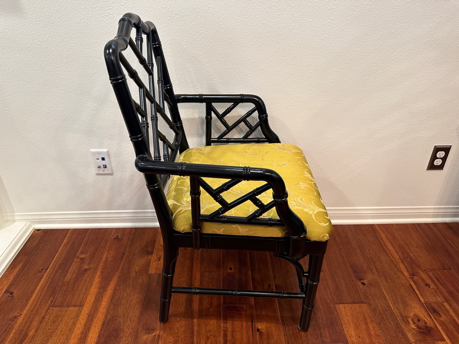 Ballard Designs Hollywood Regency Faux Bamboo Wooden Armchair [Photo 6]