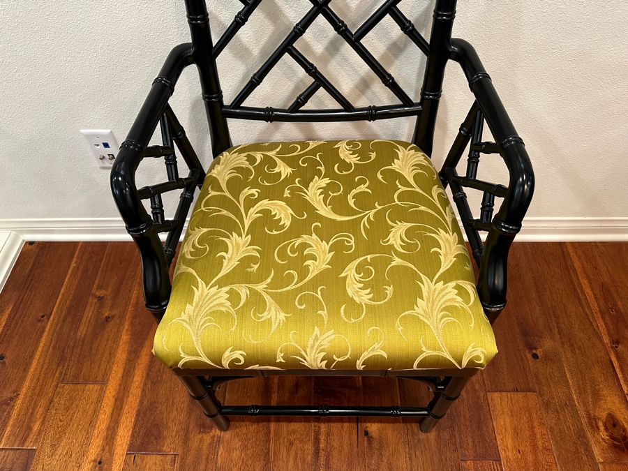 Ballard Designs Hollywood Regency Faux Bamboo Wooden Armchair [Photo 3]