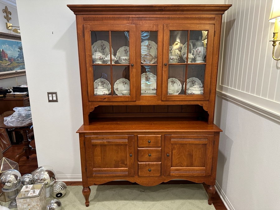 Ethan Allen Country Crossings China Cabinet Hutch 56W X 19D X 78.5H [Photo 2]