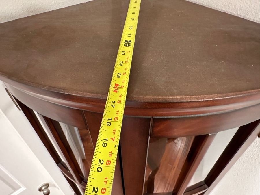 Ballard Designs Corner Curved Front Curio Display Cabinet 27W X 17D X 74.5H [Photo 8]