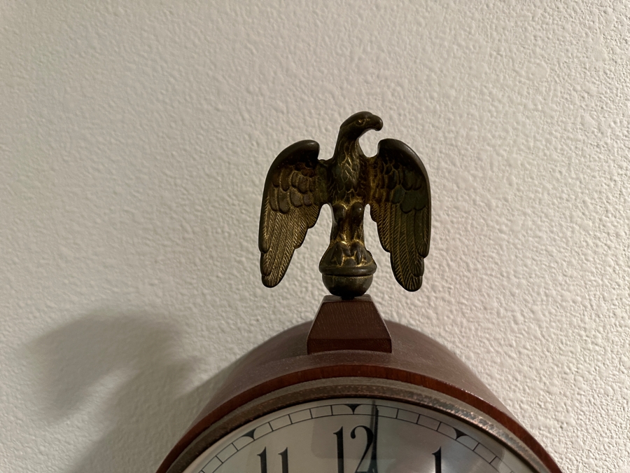 Vintage Working Seth Thomas Brookfield Banjo Clock 8 Day Key Wound Clock With 200 Series Strike Movement 29H [Photo 4]