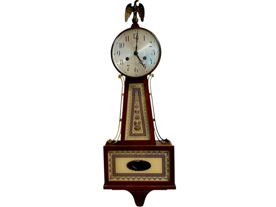 Vintage Working Seth Thomas Brookfield Banjo Clock 8 Day Key Wound Clock With 200 Series Strike Movement 29H [Photo 1]