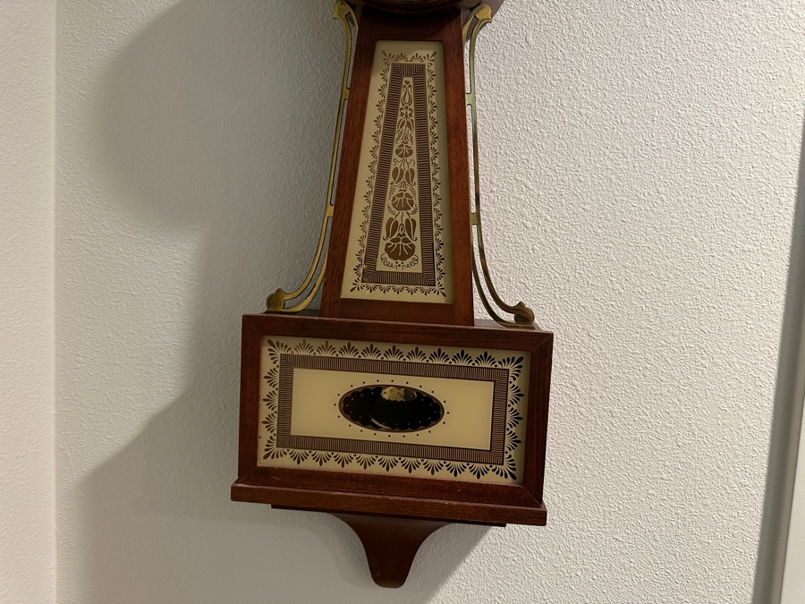 Vintage Working Seth Thomas Brookfield Banjo Clock 8 Day Key Wound Clock With 200 Series Strike Movement 29H [Photo 5]