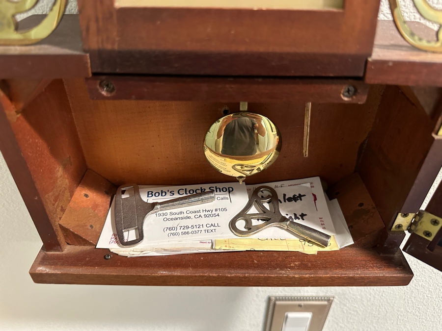 Vintage Working Seth Thomas Brookfield Banjo Clock 8 Day Key Wound Clock With 200 Series Strike Movement 29H [Photo 8]