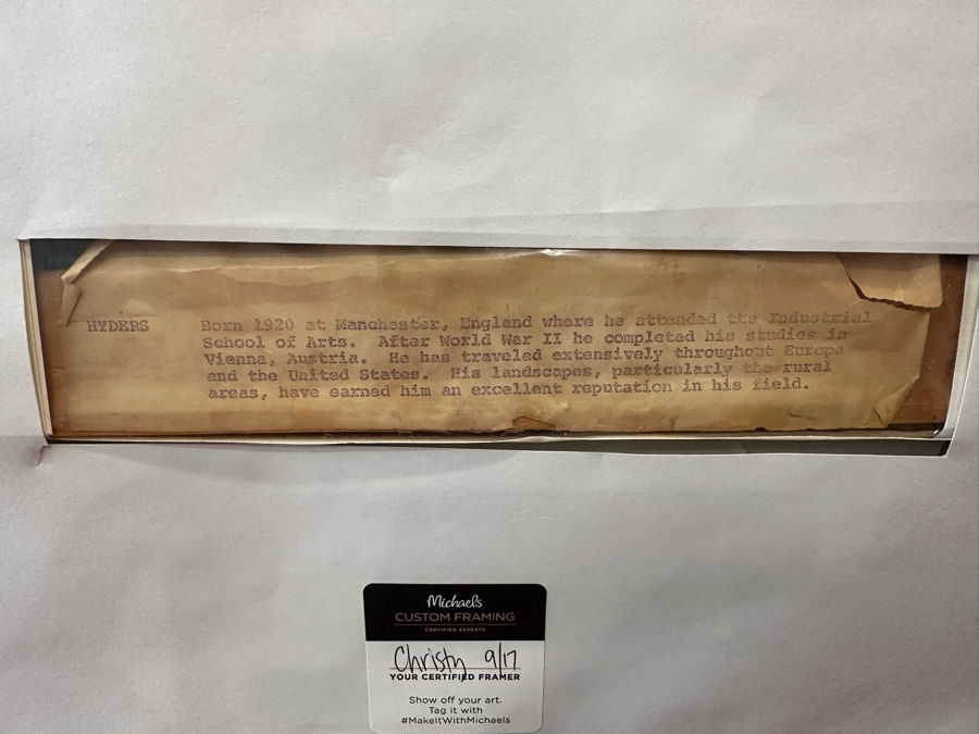 Large Original English Oil Painting On Canvas By Hyders (See Information On Back In Photos) Professionally Framed [Photo 2]