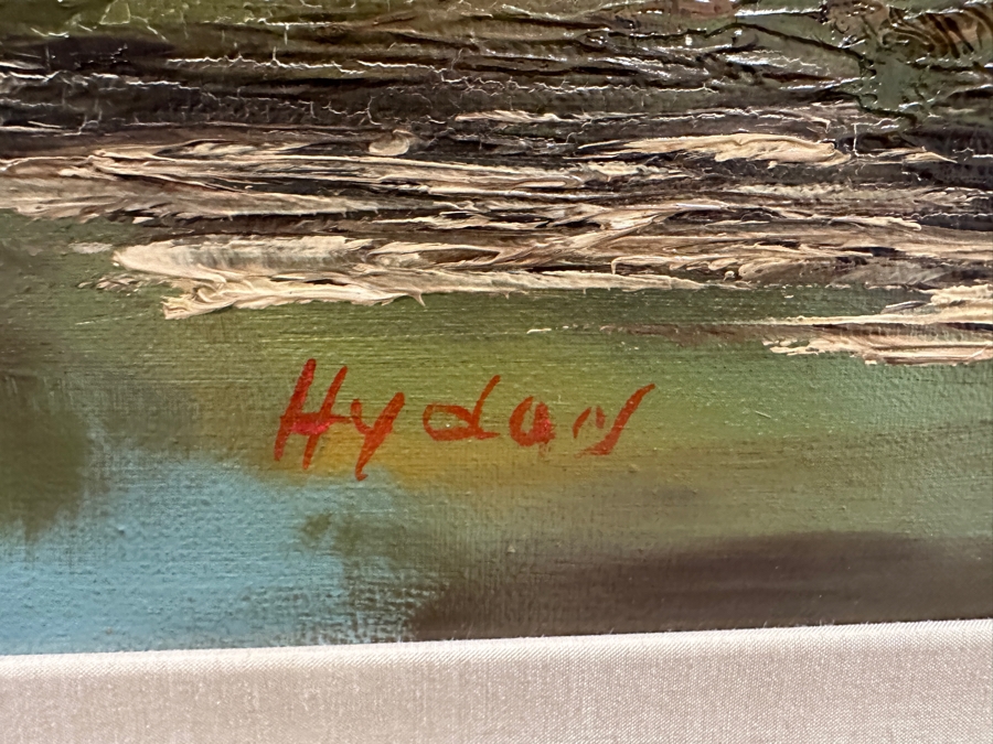 Large Original English Oil Painting On Canvas By Hyders (See Information On Back In Photos) Professionally Framed [Photo 6]