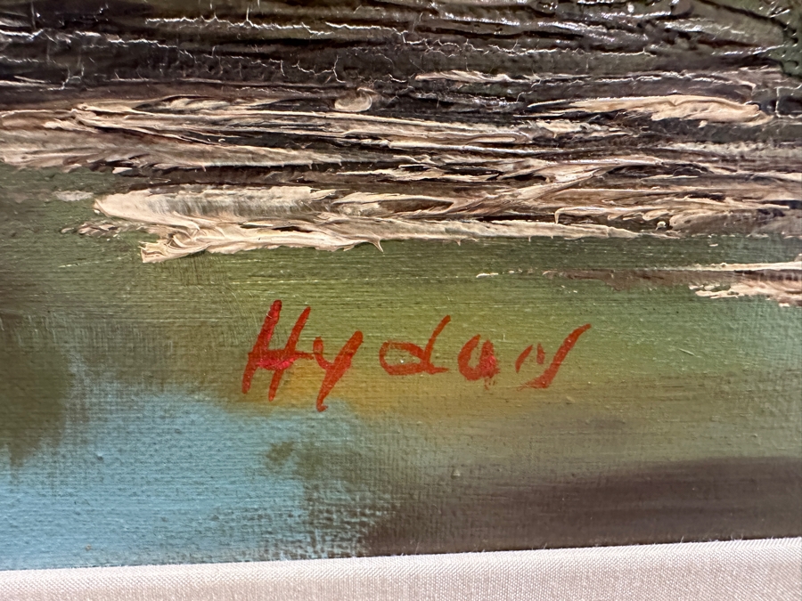 Large Original English Oil Painting On Canvas By Hyders (See Information On Back In Photos) Professionally Framed [Photo 7]