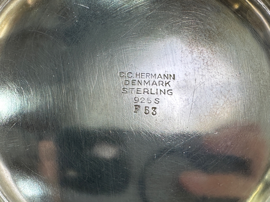 Vintage Sterling Silver Coffee & Tea Service By C. C. Hermann Denmark Total Sterling Silver Weight 2,585g Silver Melt Value $2,770 [Photo 12]