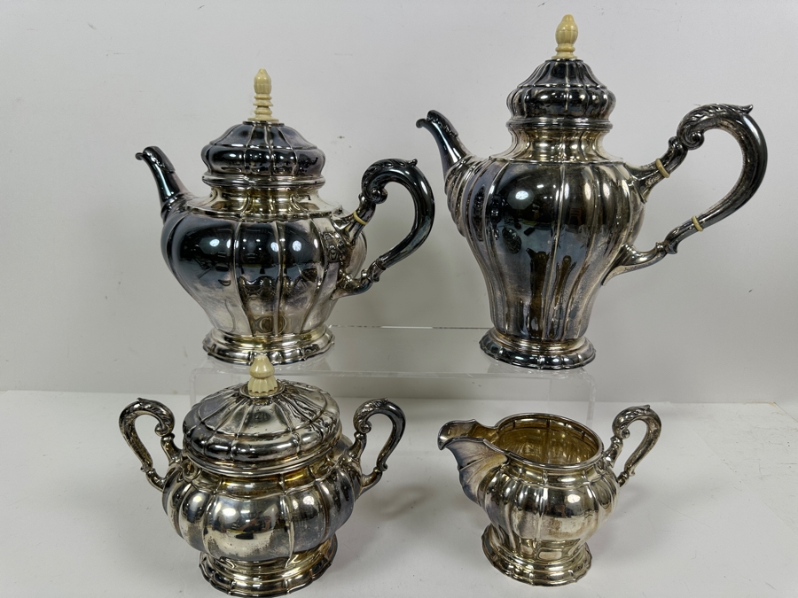 Vintage Sterling Silver Coffee & Tea Service By C. C. Hermann Denmark Total Sterling Silver Weight 2,585g Silver Melt Value $2,770 [Photo 23]