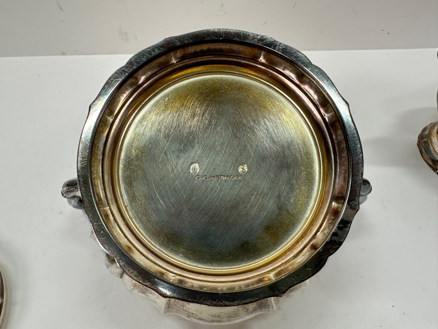 Vintage Sterling Silver Coffee & Tea Service By C. C. Hermann Denmark Total Sterling Silver Weight 2,585g Silver Melt Value $2,770 [Photo 16]