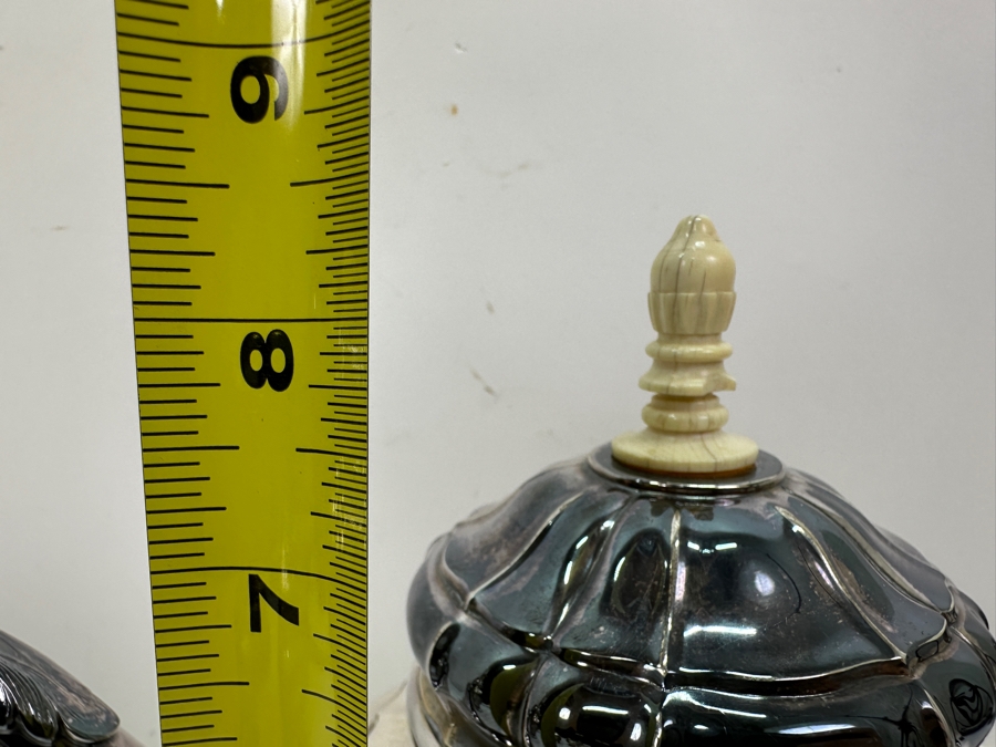 Vintage Sterling Silver Coffee & Tea Service By C. C. Hermann Denmark Total Sterling Silver Weight 2,585g Silver Melt Value $2,770 [Photo 22]