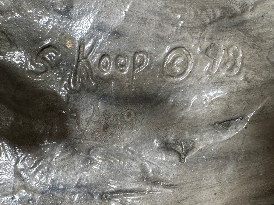 Stunning Large Limited Edition Bronze Manatee Sculpture On Custom Marble Rotating Base By Sandra Koop (S. Koop) Titled 'Serenity' 9/299 American Bronze Fine Art Foundry, Inc. 30.5'H X 18'W X 14'D Weighs 110lbs W/ Certificate Of Authenticity Valued $10,140 [Photo 12]