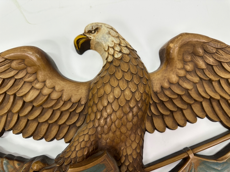 Vintage American Eagle Wall Plaque By Syroco 29W X 13H [Photo 3]