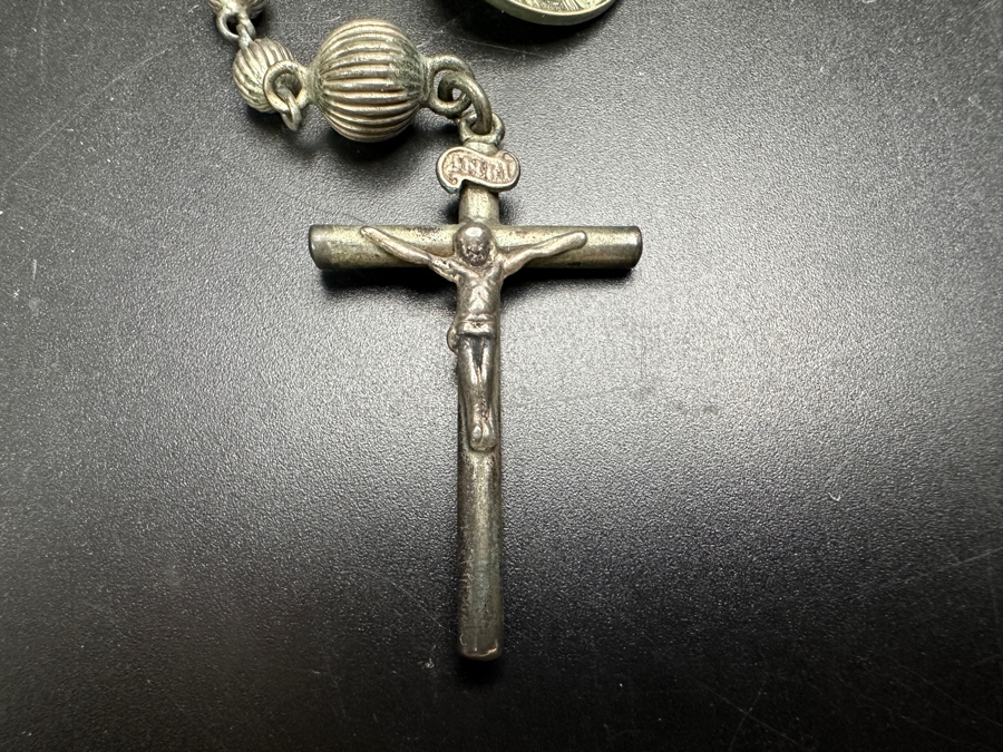 Vintage 1929 Rosary 24' With Leather Pouch 39.3g [Photo 3]