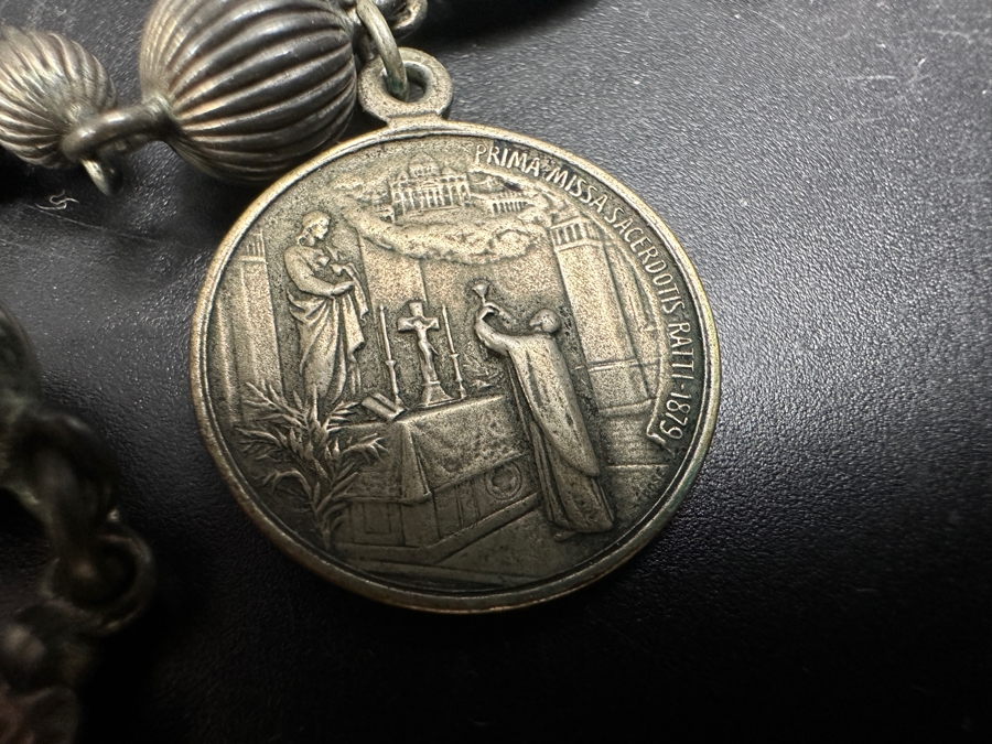 Vintage 1929 Rosary 24' With Leather Pouch 39.3g [Photo 8]