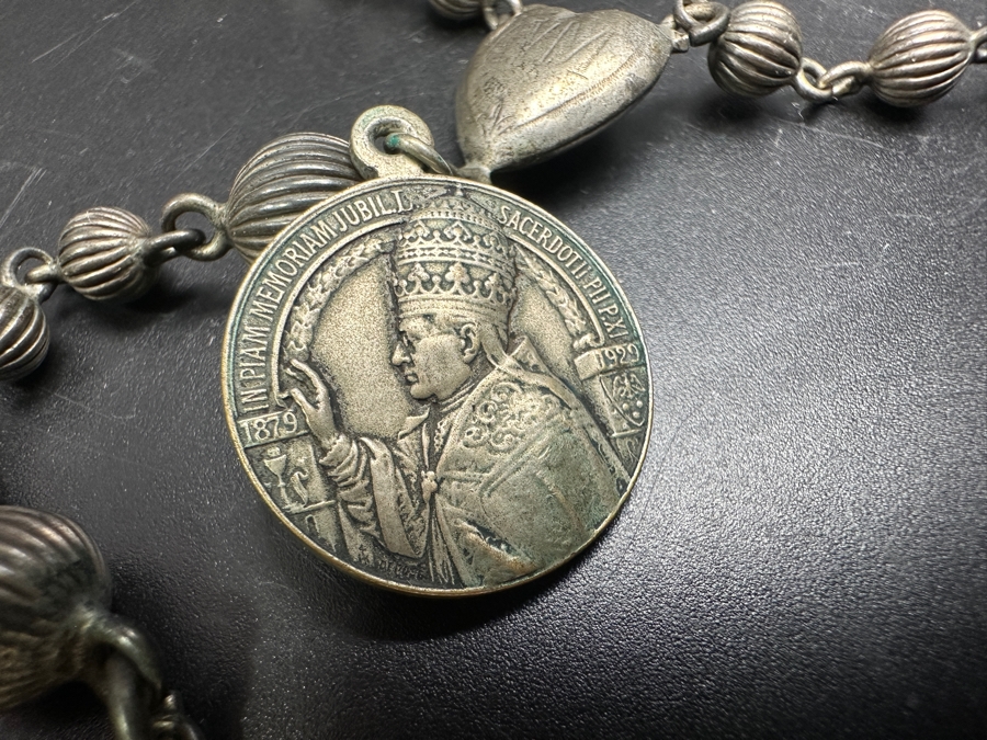 Vintage 1929 Rosary 24' With Leather Pouch 39.3g [Photo 7]