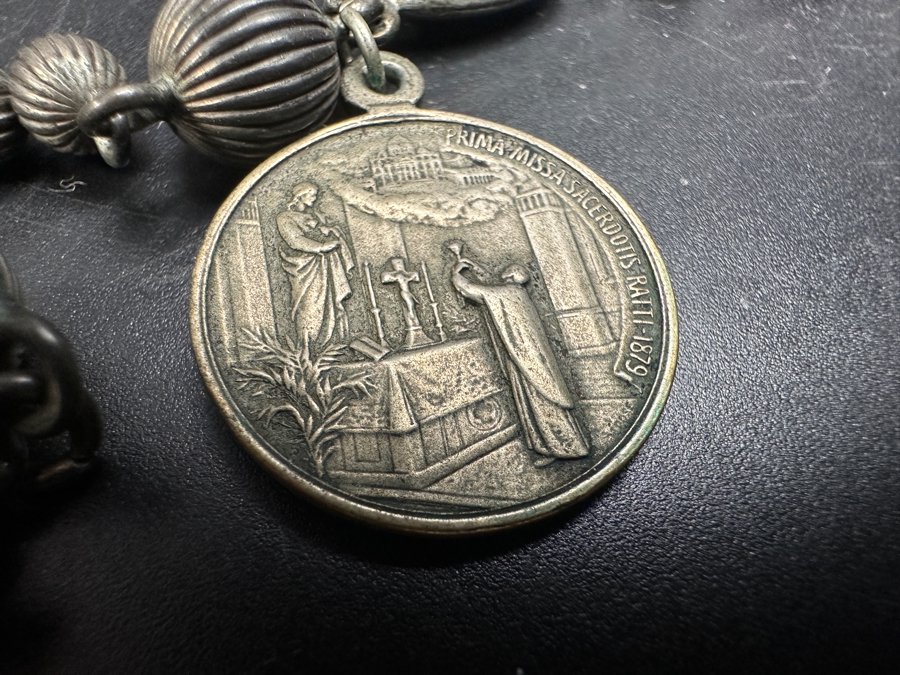 Vintage 1929 Rosary 24' With Leather Pouch 39.3g [Photo 9]