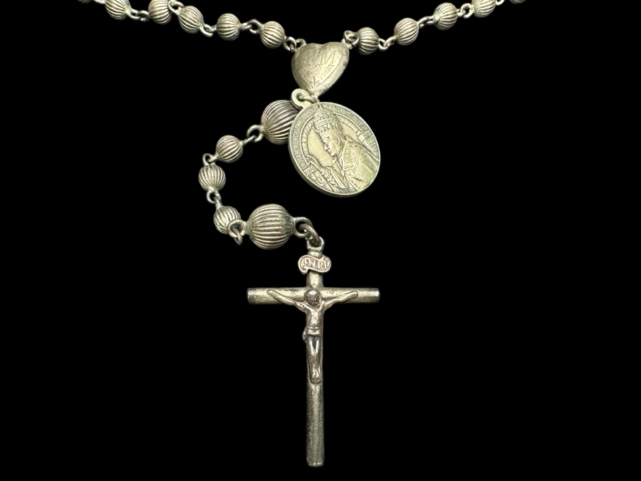 Vintage 1929 Rosary 24' With Leather Pouch 39.3g