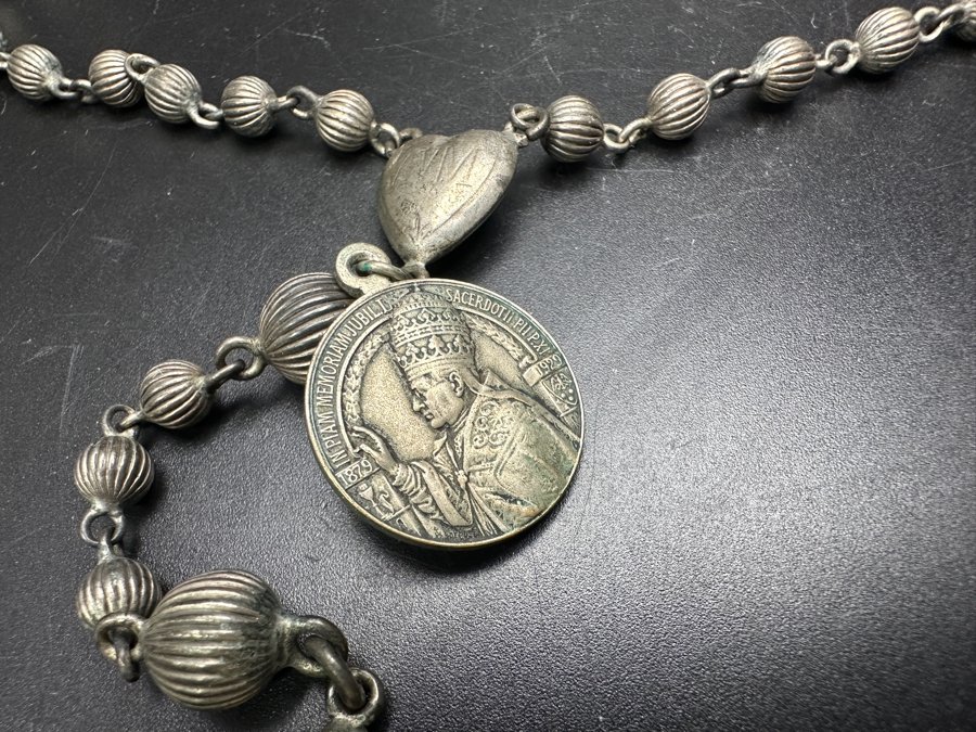 Vintage 1929 Rosary 24' With Leather Pouch 39.3g [Photo 4]