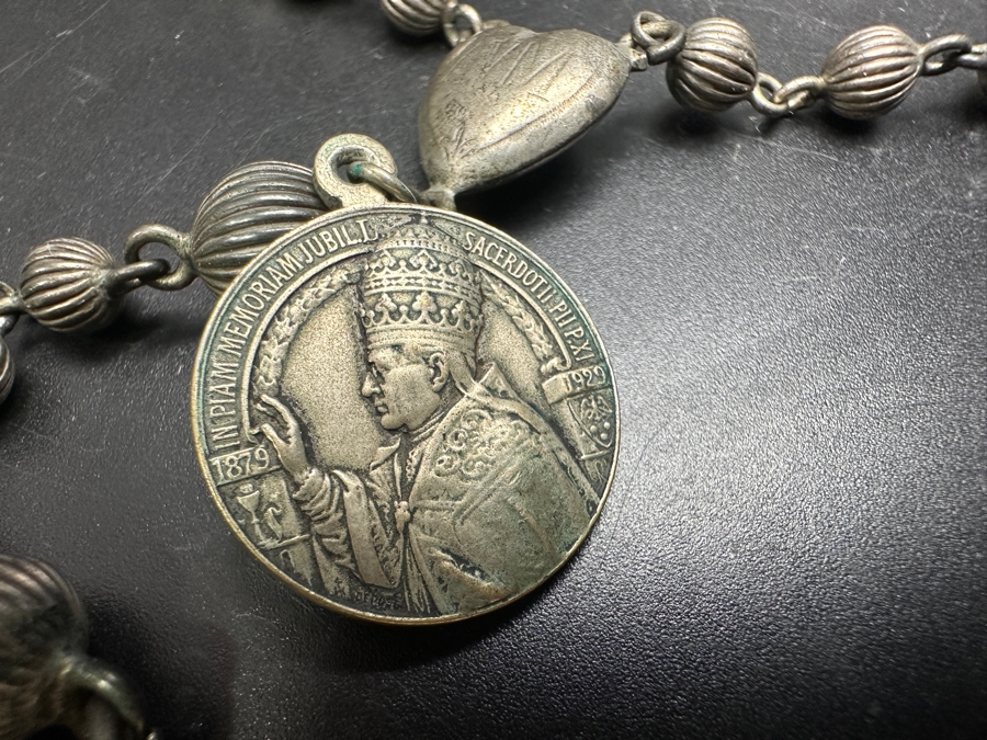 Vintage 1929 Rosary 24' With Leather Pouch 39.3g [Photo 6]