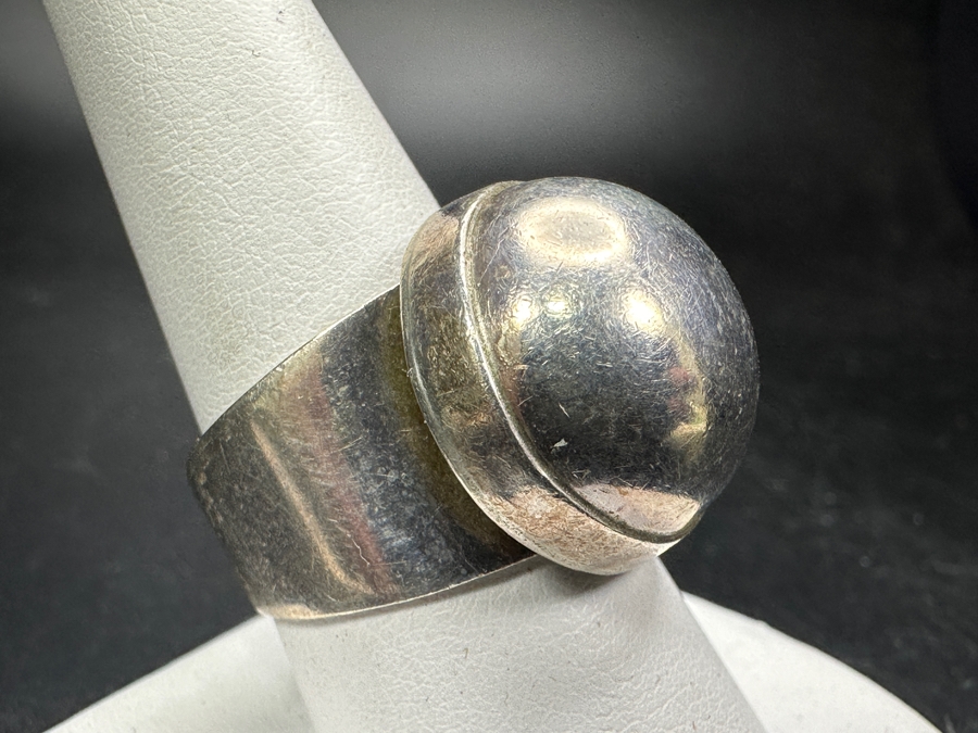 Vintage Sterling Silver Mexican Modernist Ring Size 9.5 13.6g [Photo 3]