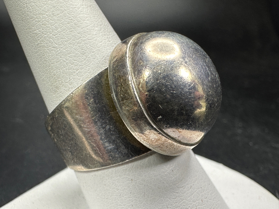 Vintage Sterling Silver Mexican Modernist Ring Size 9.5 13.6g [Photo 4]