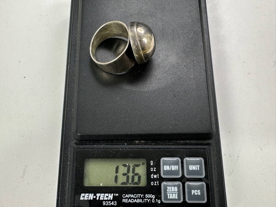 Vintage Sterling Silver Mexican Modernist Ring Size 9.5 13.6g [Photo 8]