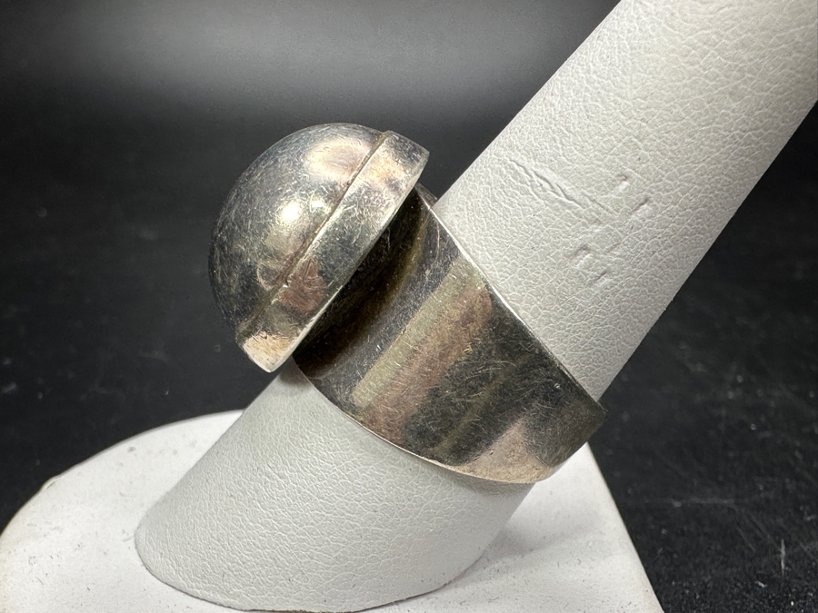 Vintage Sterling Silver Mexican Modernist Ring Size 9.5 13.6g [Photo 5]