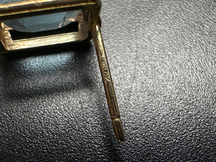 14k Gold Blue Glass Earrings 2.9g Retails $500 [Photo 6]