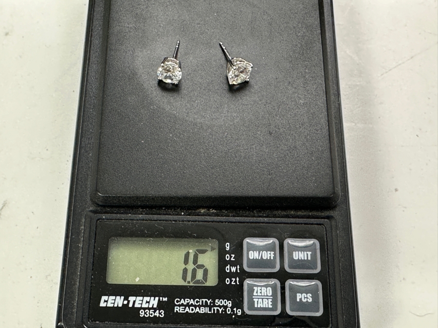 14k Gold Basket Set CZ Earrings 1.6g Retails $400 [Photo 6]