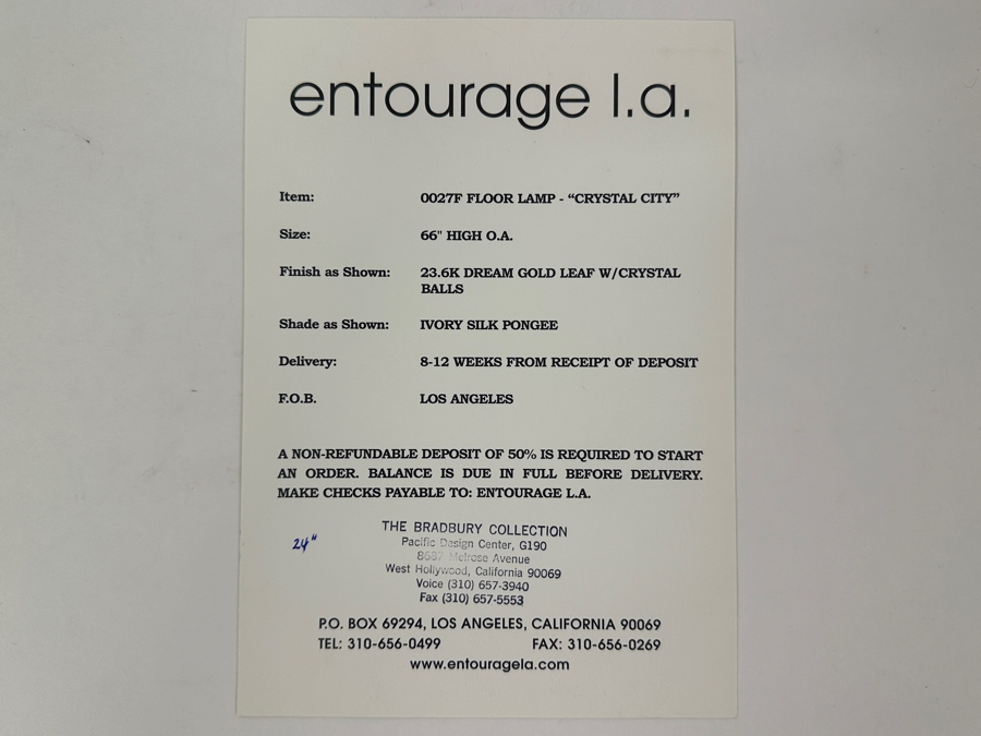 Just Added - 23.6k Dream Gold Leaf 'Crystal City' 66'H Floor Lamp With Crystal Balls & Ivory Silk Shade Retails $2,250 [Photo 7]