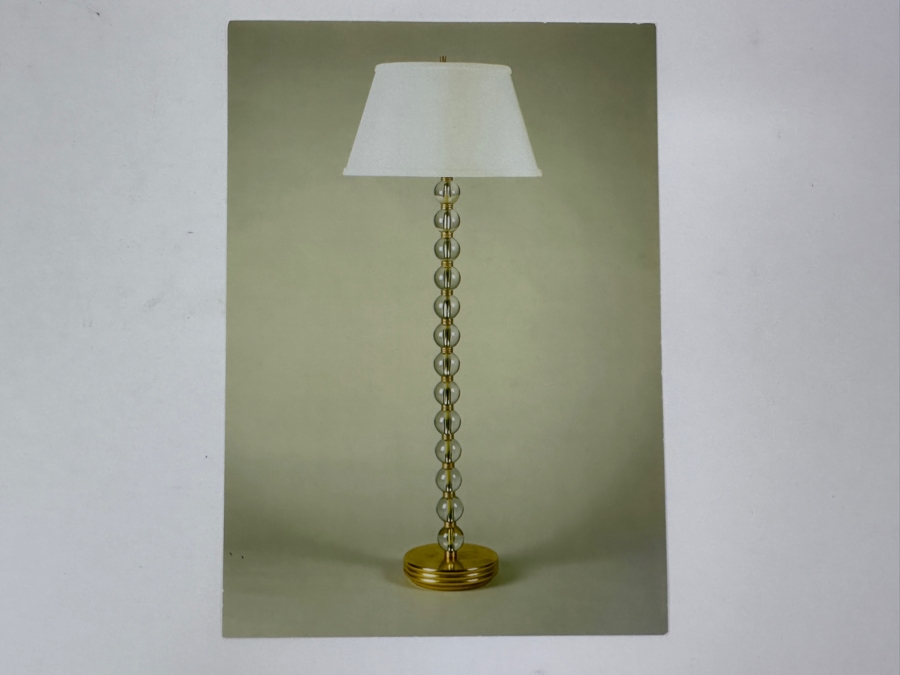 Just Added - 23.6k Dream Gold Leaf 'Crystal City' 66'H Floor Lamp With Crystal Balls & Ivory Silk Shade Retails $2,250 [Photo 5]