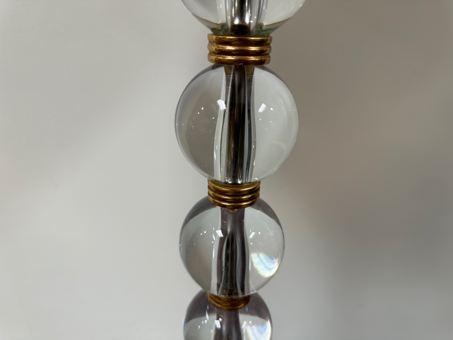 Just Added - 23.6k Dream Gold Leaf 'Crystal City' 66'H Floor Lamp With Crystal Balls & Ivory Silk Shade Retails $2,250 [Photo 3]