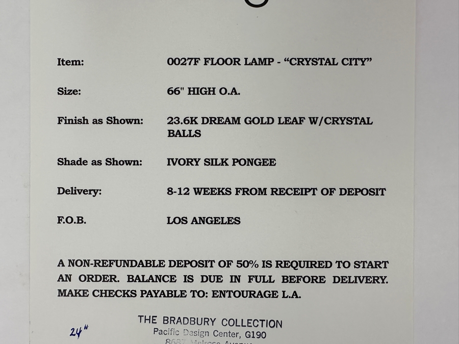 Just Added - 23.6k Dream Gold Leaf 'Crystal City' 66'H Floor Lamp With Crystal Balls & Ivory Silk Shade Retails $2,250 [Photo 6]