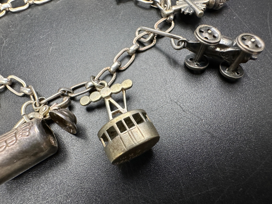 Vintage .800 80% Silver European German Charm Bracelet 21.4g [Photo 4]