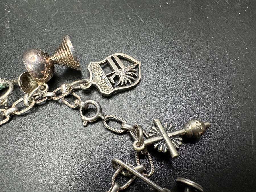 Vintage .800 80% Silver European German Charm Bracelet 21.4g [Photo 6]