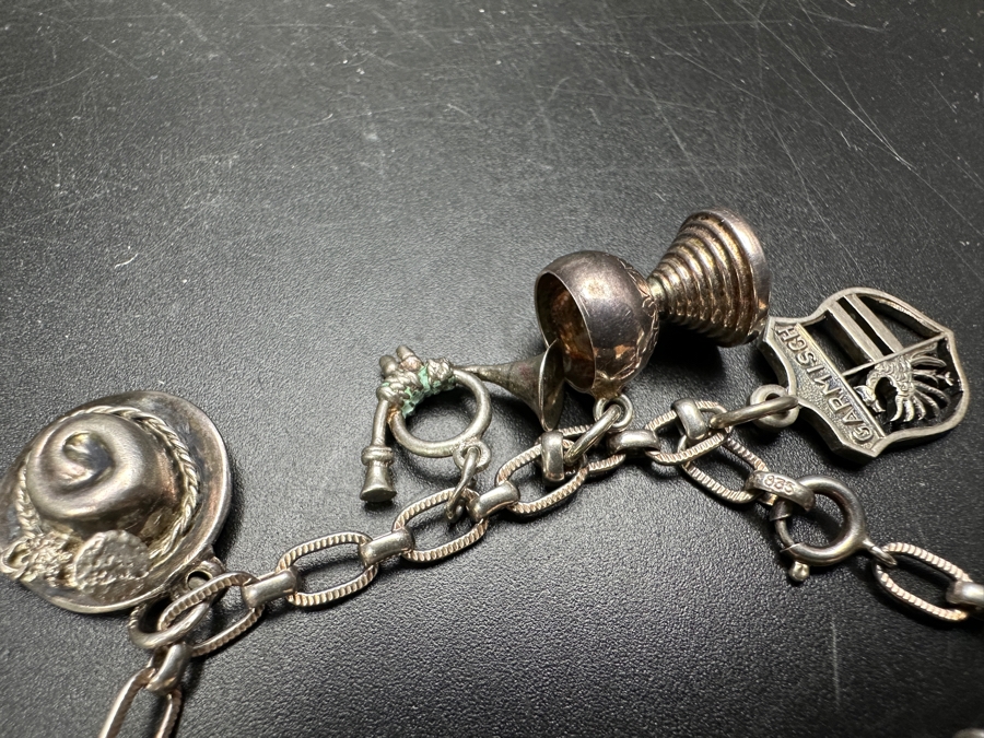Vintage .800 80% Silver European German Charm Bracelet 21.4g [Photo 7]