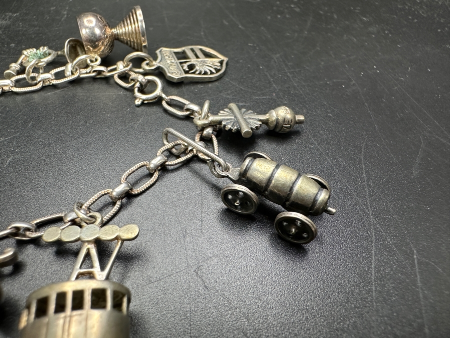 Vintage .800 80% Silver European German Charm Bracelet 21.4g [Photo 5]