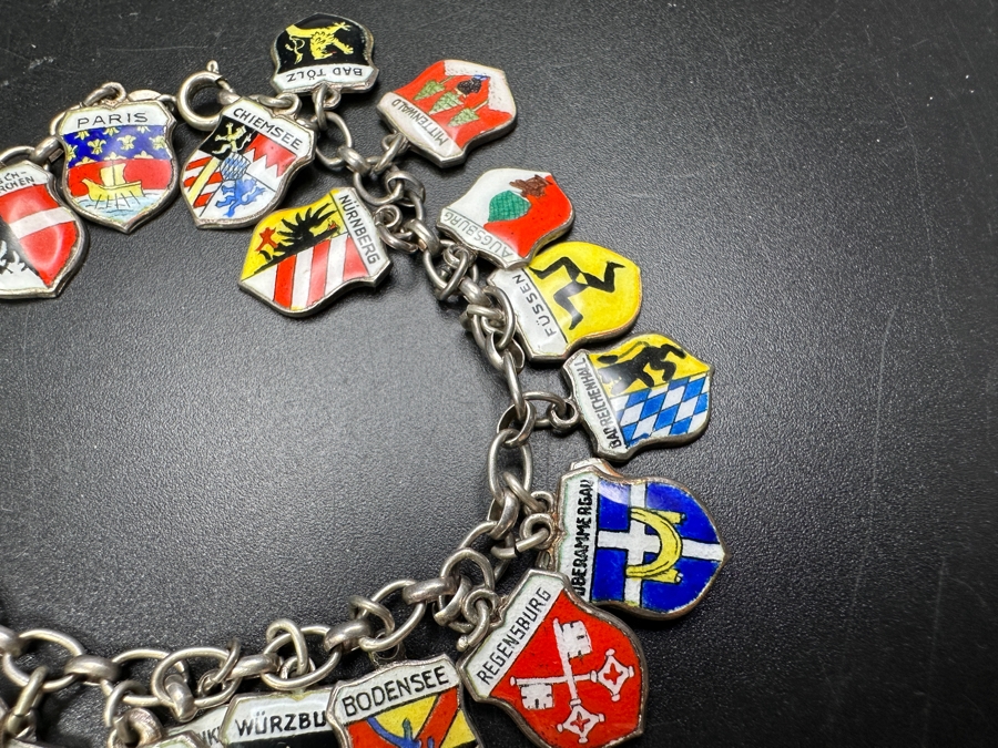 Vintage .800 80% Silver European German Charm Bracelet 29.7g [Photo 6]