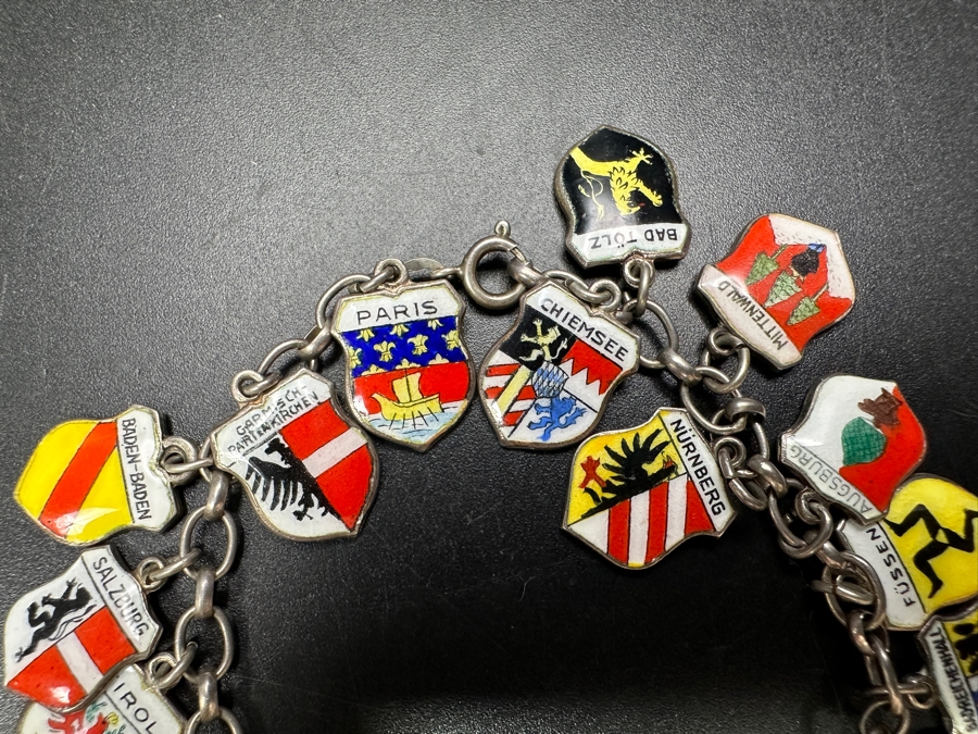 Vintage .800 80% Silver European German Charm Bracelet 29.7g [Photo 3]