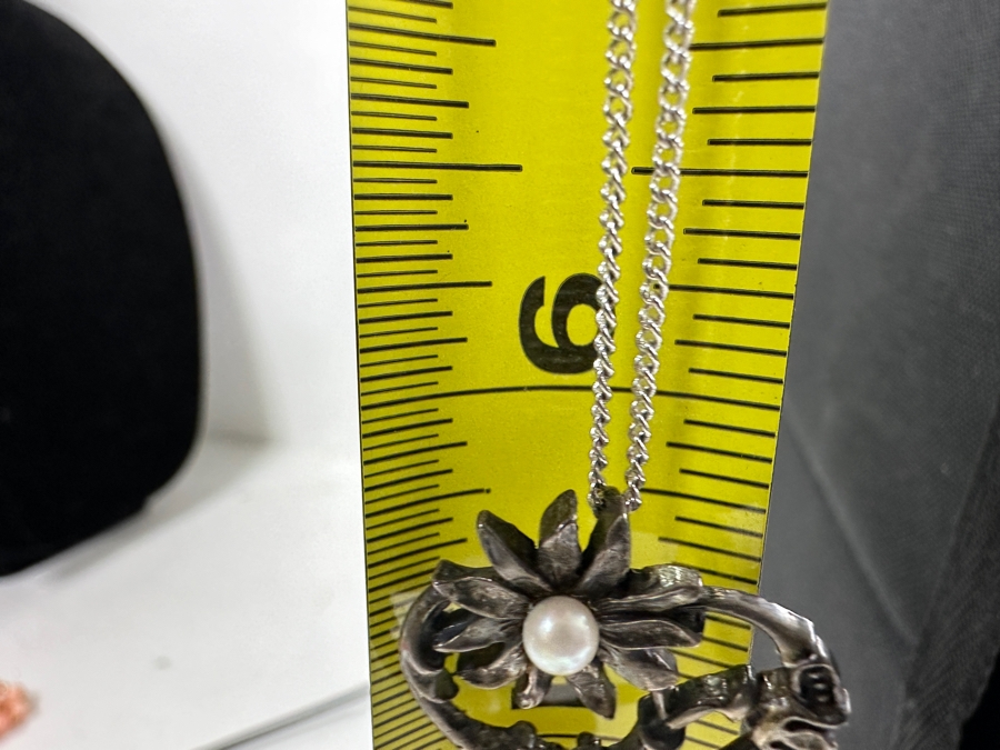 Sterling Silver Franklin Mint The Edelweiss Valentin Pendant With Sterling Silver 18' Chain Necklace 6.5g [Photo 6]