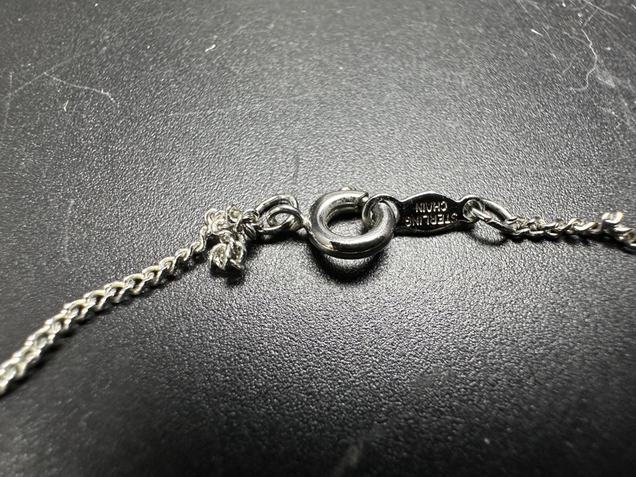 Sterling Silver Franklin Mint The Edelweiss Valentin Pendant With Sterling Silver 18' Chain Necklace 6.5g [Photo 5]