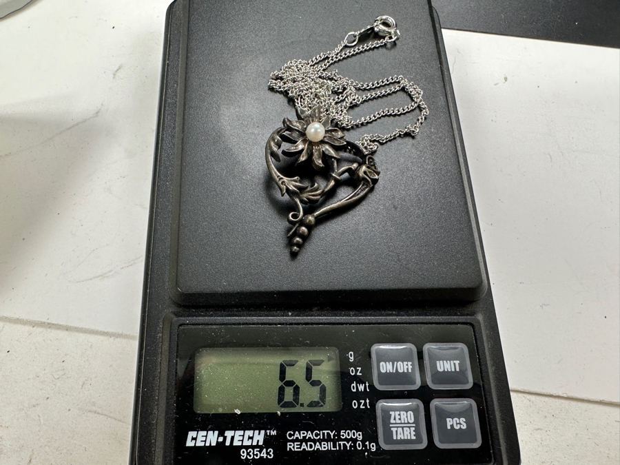 Sterling Silver Franklin Mint The Edelweiss Valentin Pendant With Sterling Silver 18' Chain Necklace 6.5g [Photo 7]